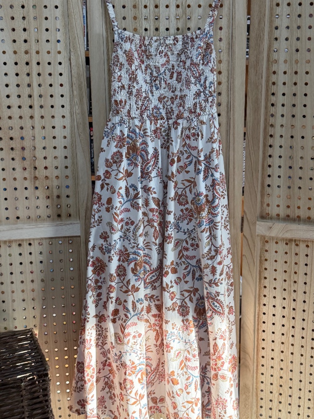 Old Navy Floral Paisley Open Back Smocked Maxi Dress Boho Cottagecore M